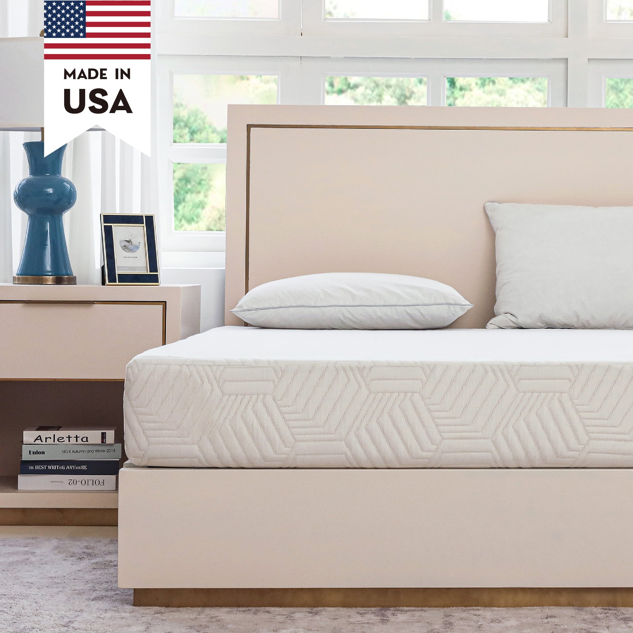 Ego Blue 8 inch Cooling Gel Memory Foam Mattress. Twin Mattress in a Box. Medium