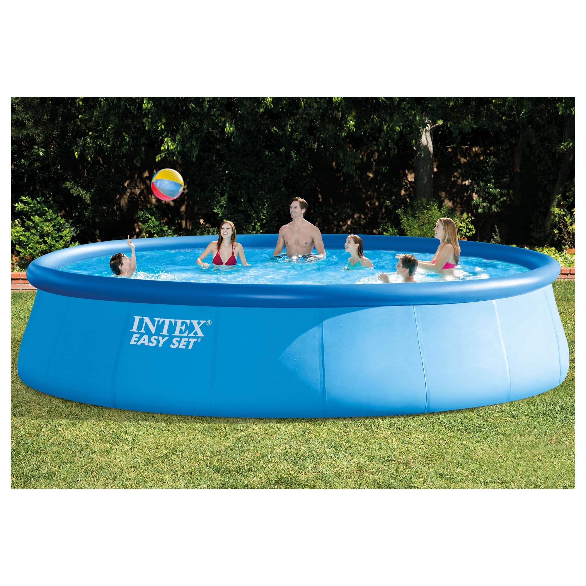 Intex 18 Feet x 48 Inch Inflatable Above Ground Swimming Pool Set