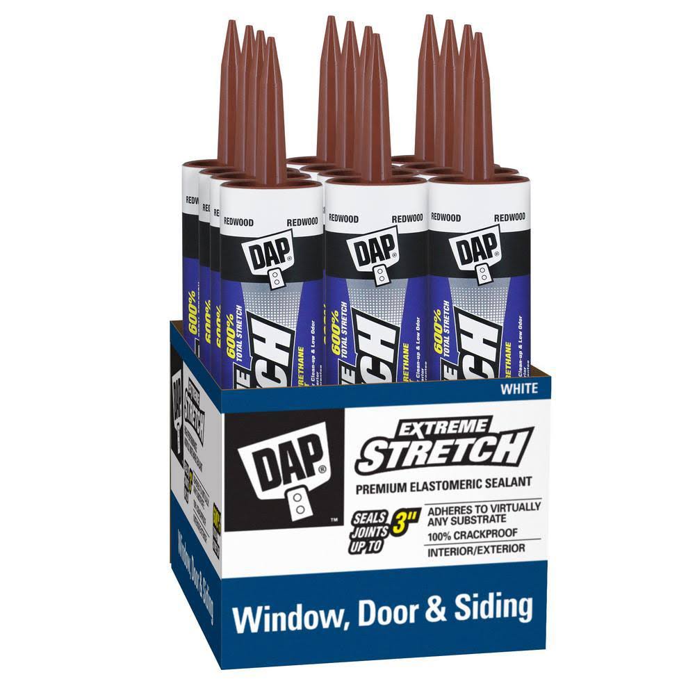 Dap Extreme Stretch 10.1 oz. Redwood Premium Crackproof Elastomeric Sealant (12-Pack)