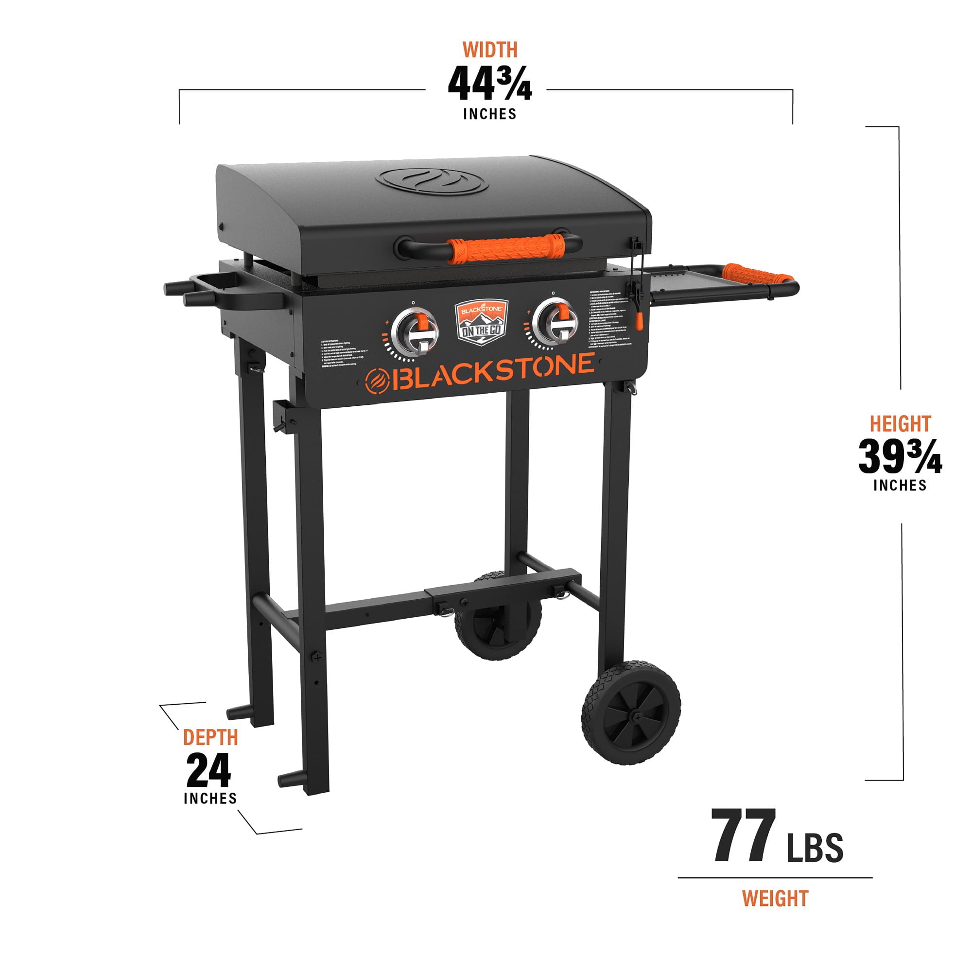 On The Go 2-Burner 22 Cart Griddle with Folding Legs