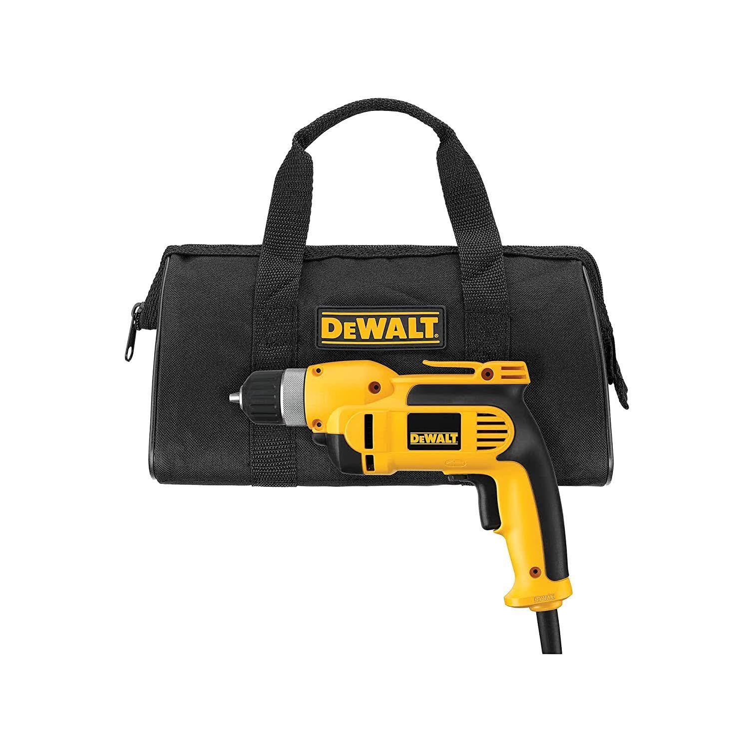 Dewalt Drill Kit, Keyless Chuck, 8.0 AMP, 3/8 Inches