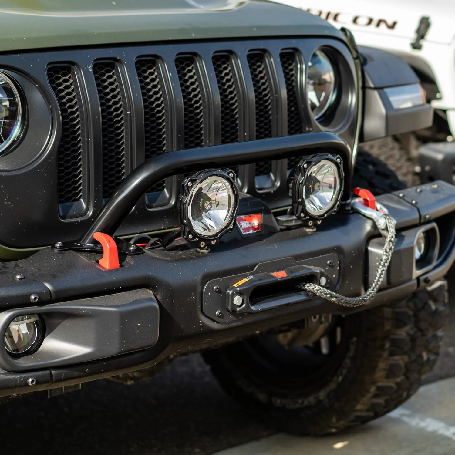 RockTrix Black Front Brush Guard. Steel Bar Grille Guard