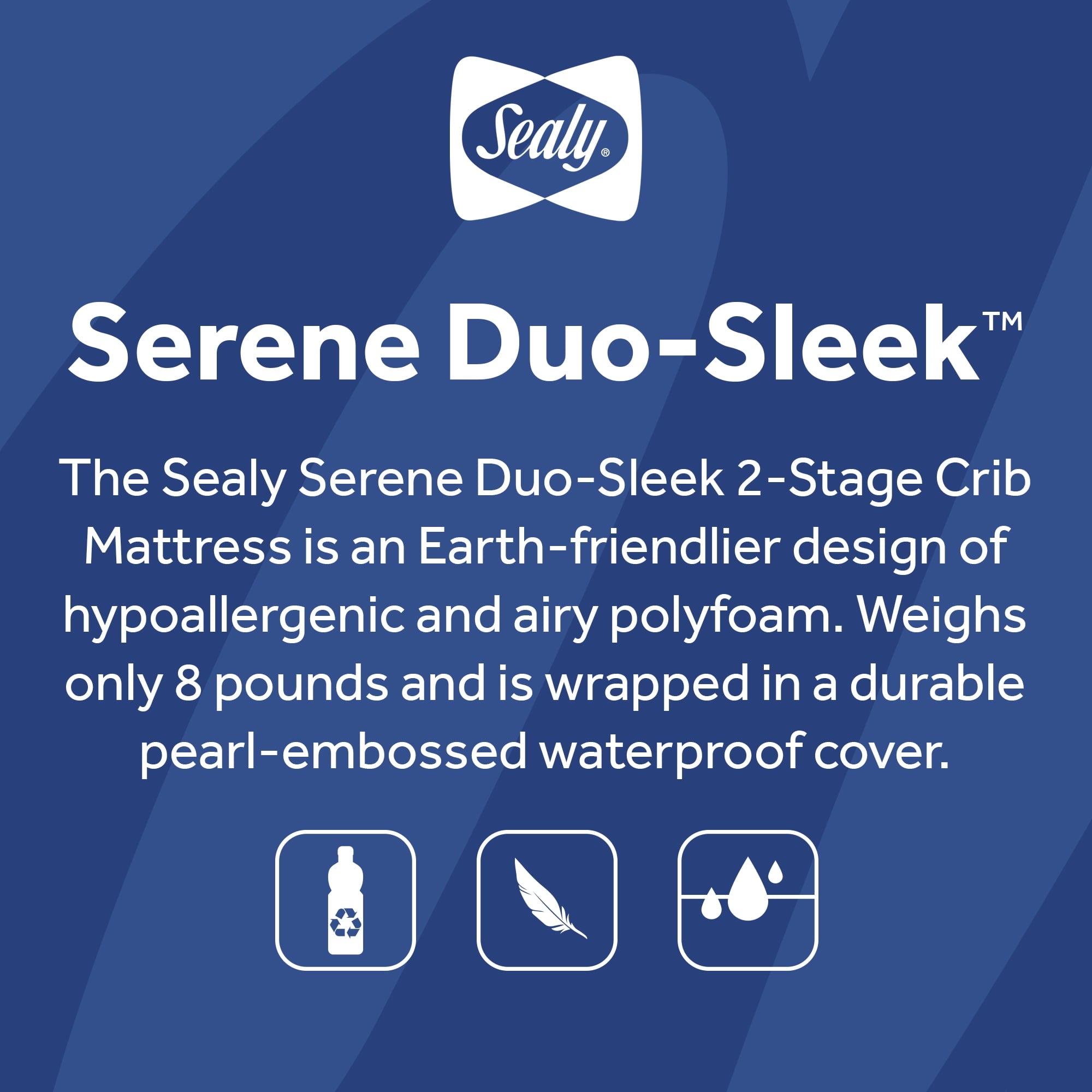 Serene Duo-Sleek Crib Mattress. 2-Stage Foam Baby Mattress. Toddler Mattress. Waterproof
