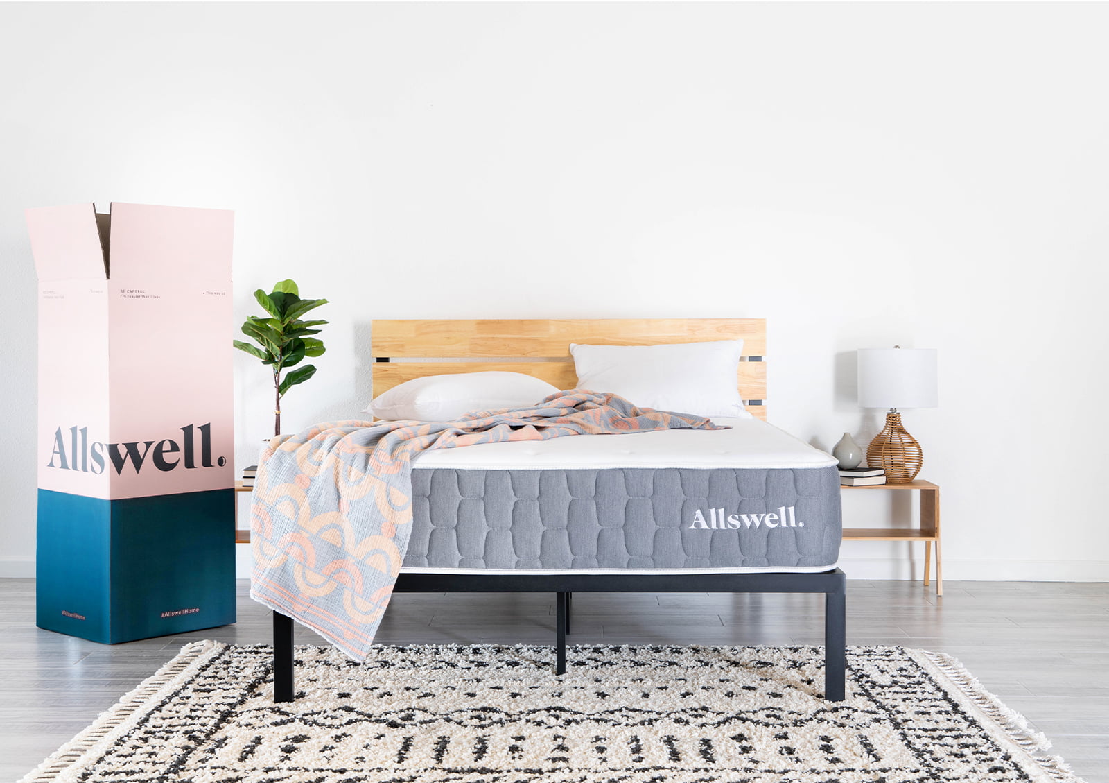 Allswell Brick 12 Bed in a Box Hybrid Mattress. Queen
