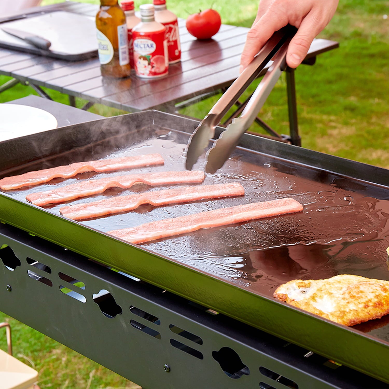 3-Burners Gas Griddle Portable Flat Table Top BBQ Grill Cooking Station