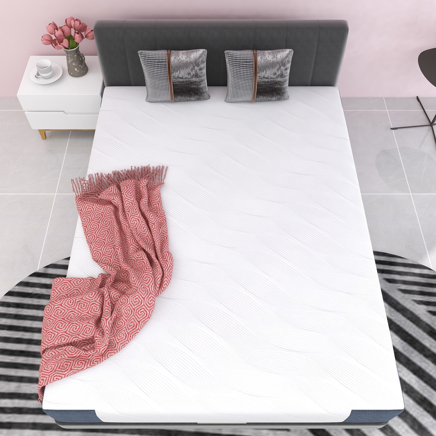 inch Memory Foam & Innerspring Hybrid Mattress. Medium Firm Bed in a Box for Pressure Relief. Queen Mattress