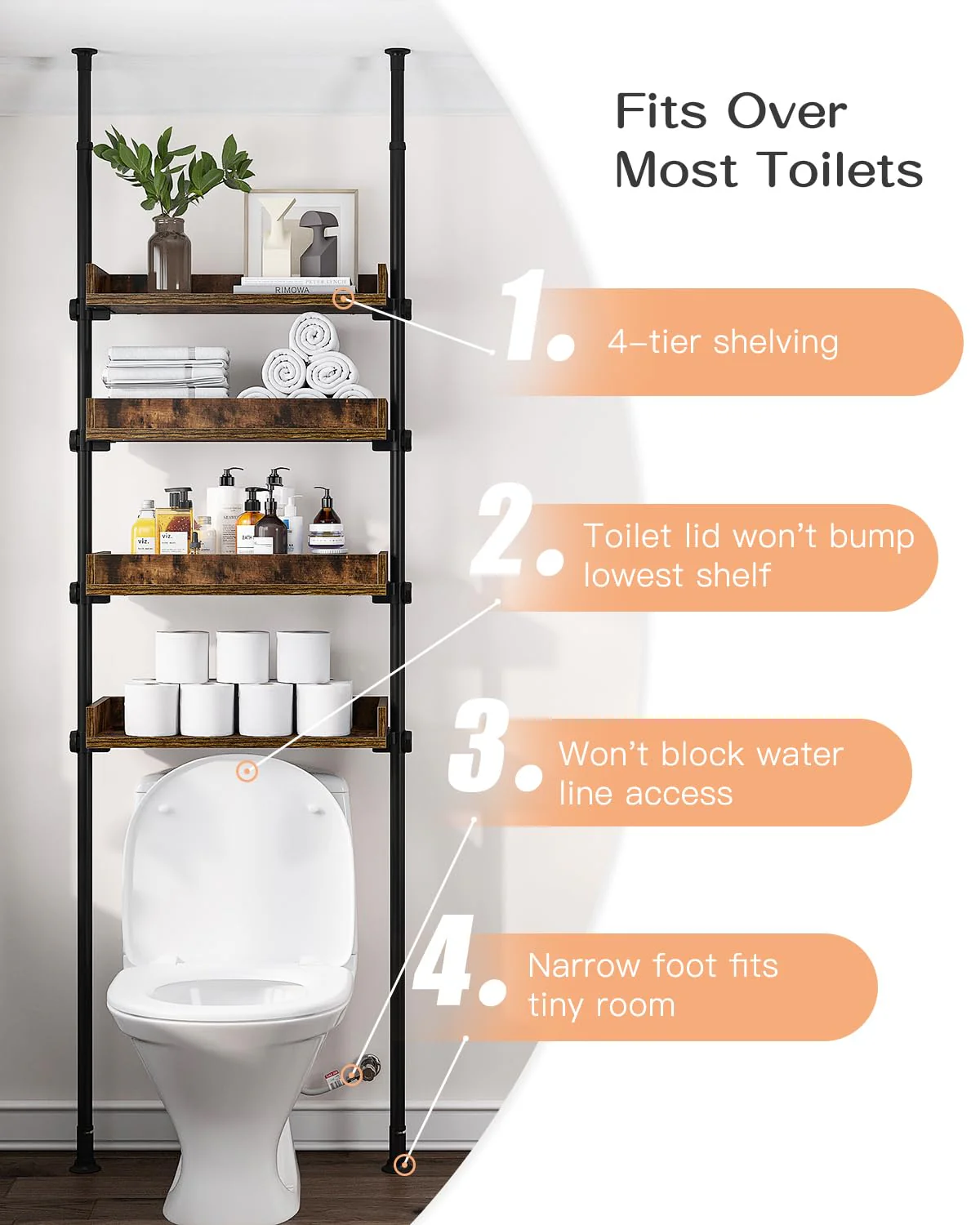 ALLZONE Bathroom Organizer. Over The Toilet Storage