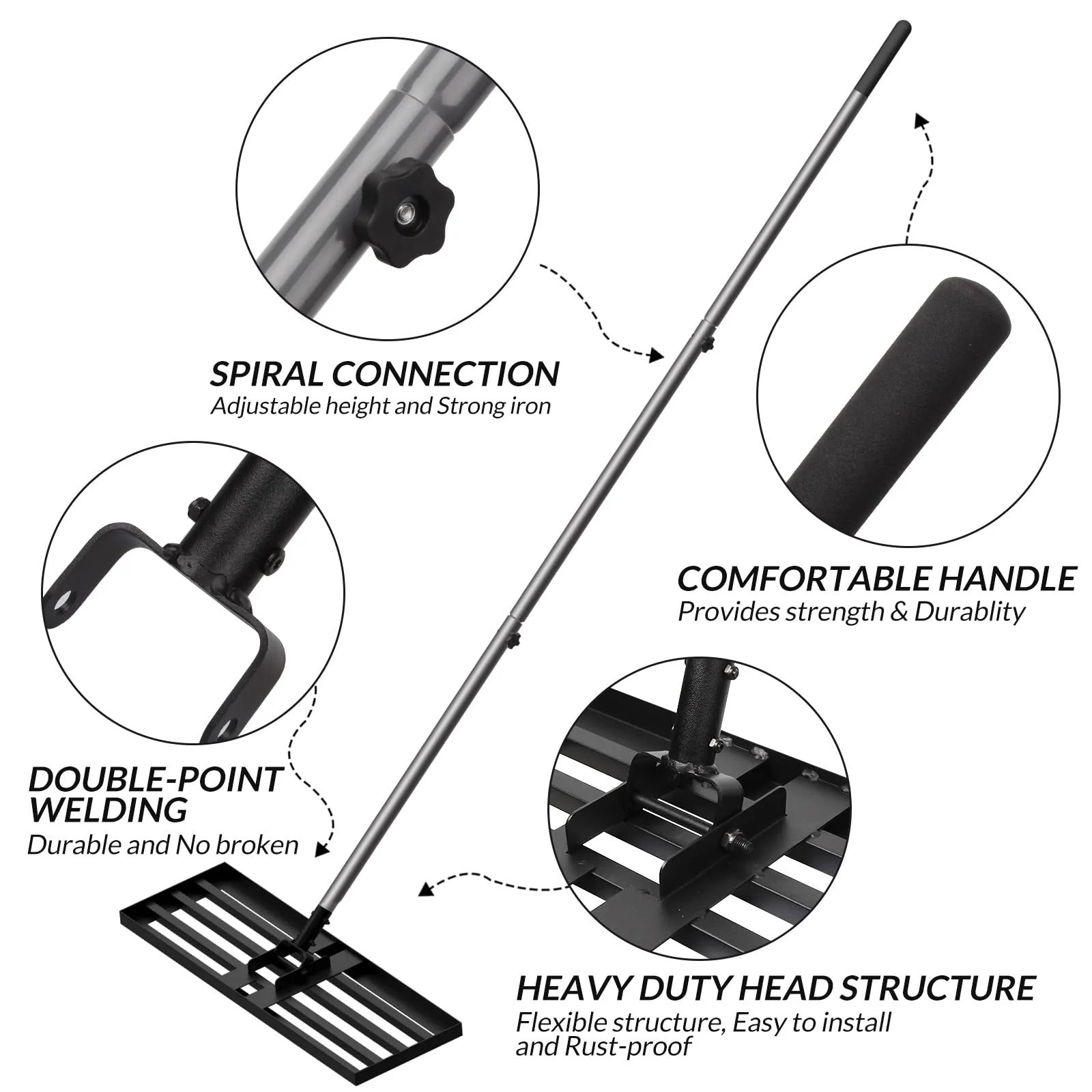 Walensee Lawn Leveling Rake. 7FT 45x10 Levelawn Tool