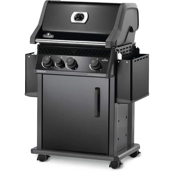 Rogue 3-Burner Propane Gas Grill with Range Side Burner in Black