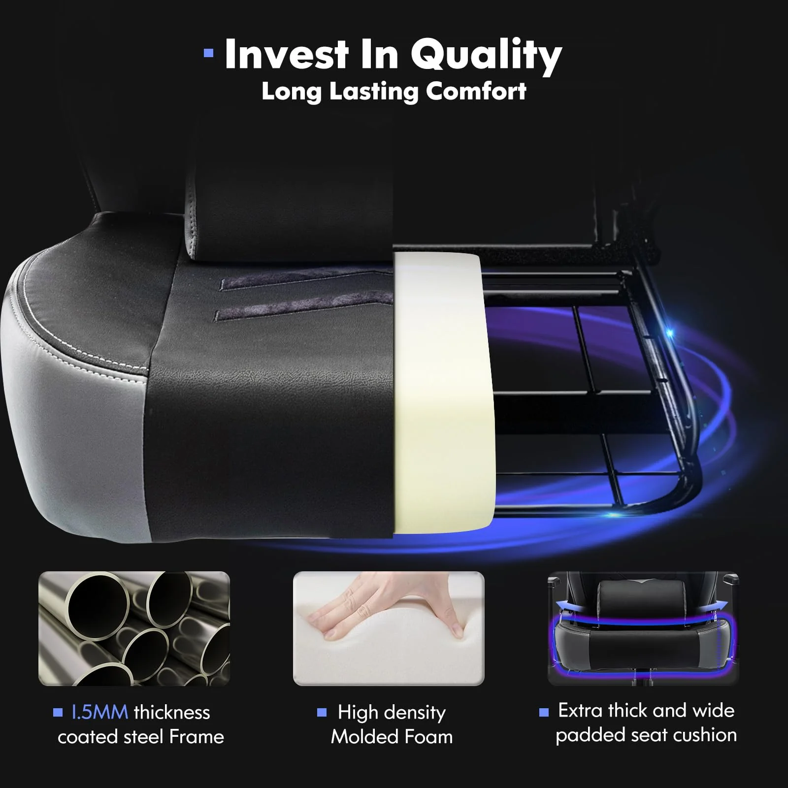 COLAMY Ergonomic Gaming Chair 350lbs Wide Seat