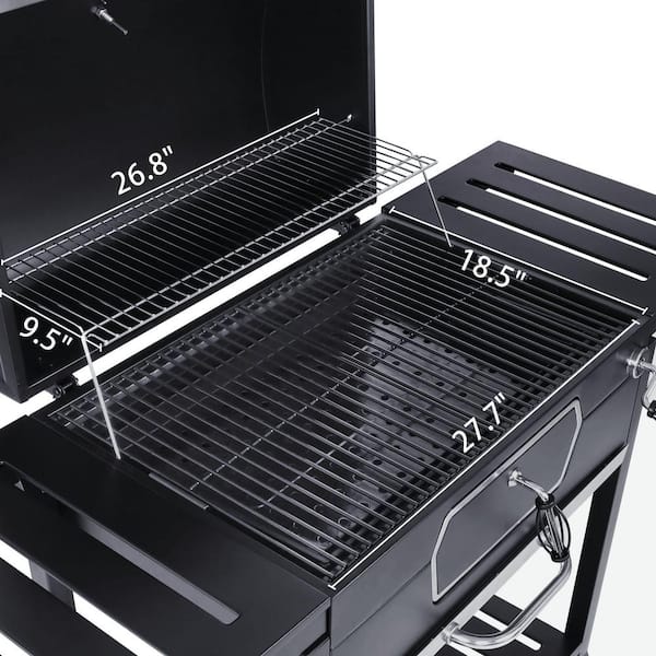 Deluxe 30 in. Charcoal Grill. BBQ Smoker Picnic Camping Patio Backyard Cooking. Black