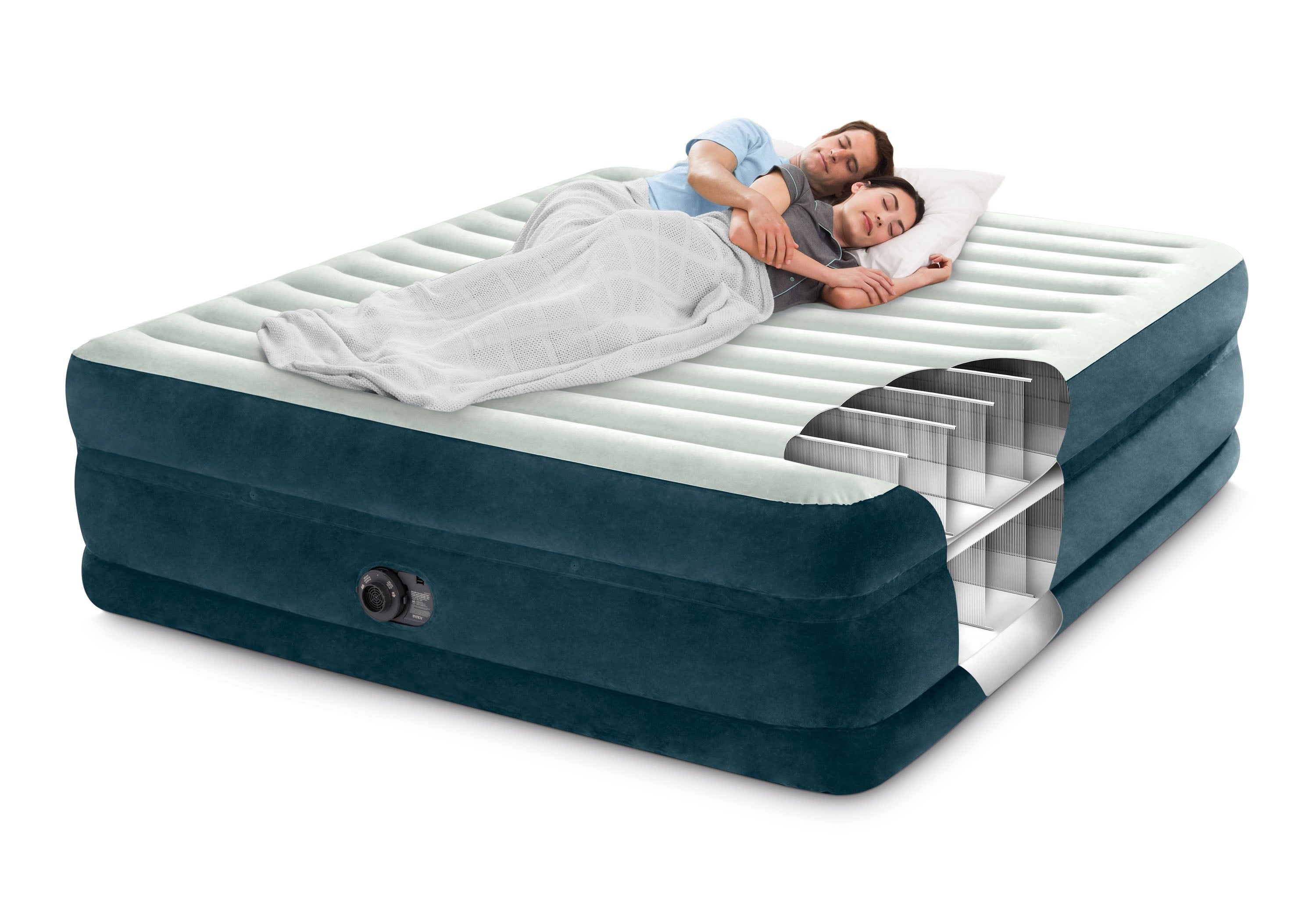 24 Dream Lux Pillow-Top Dura-Beam Airbed Mattress with Internal Pump. King