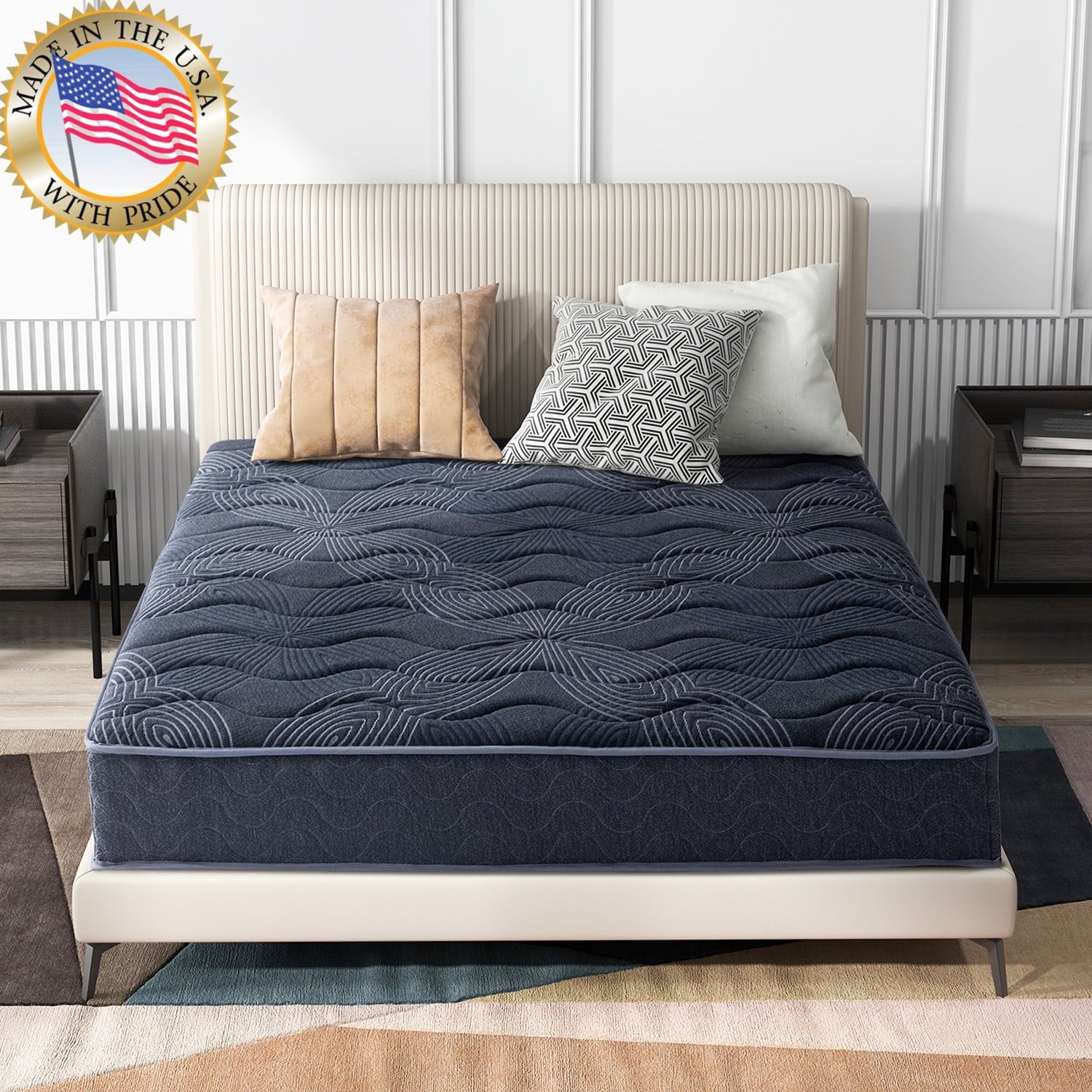 Mattress 9 Inch. Memory Foam Hybrid Mattress in A Box for Pain Relief & Cool Sleep.Made in USA
