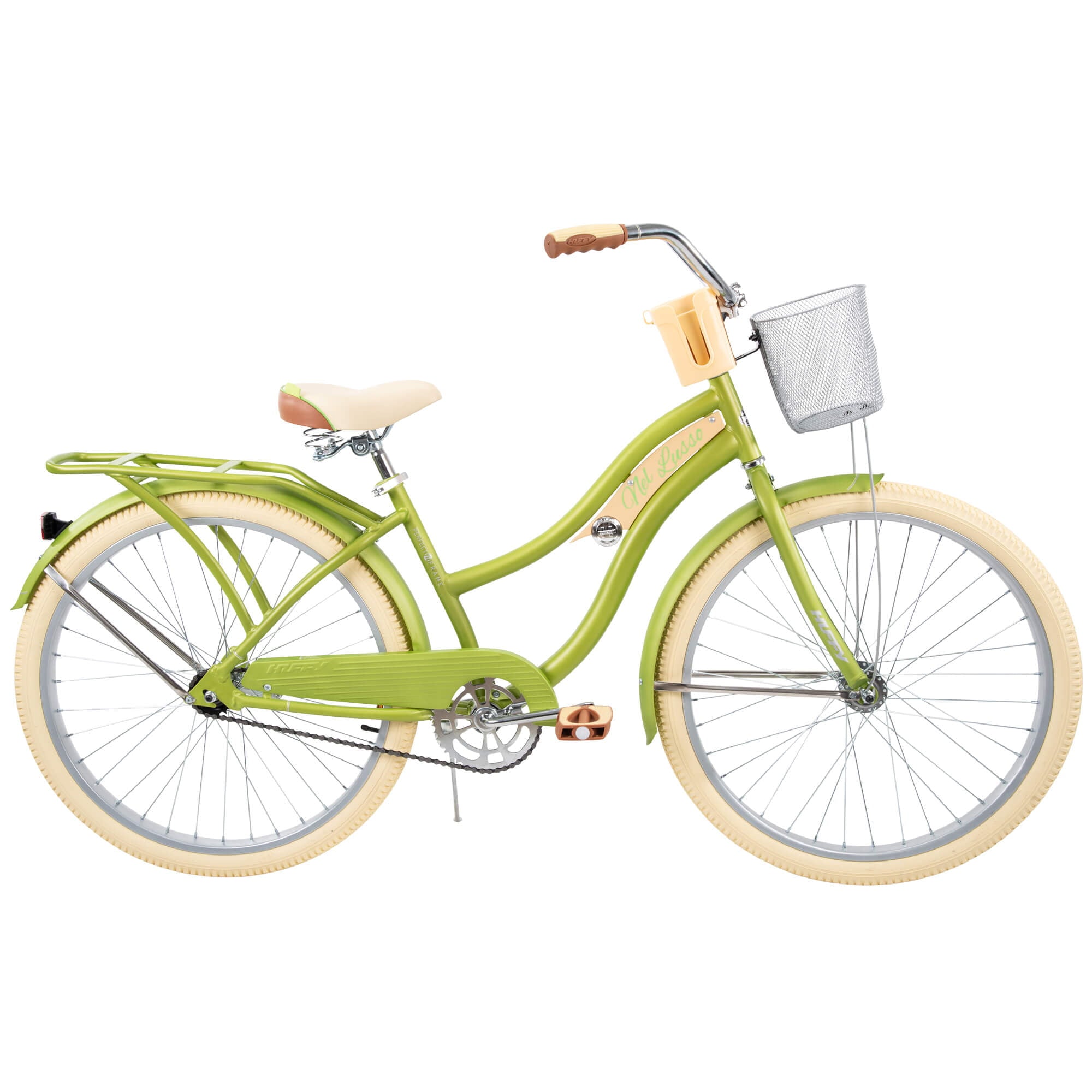 Nel Lusso Classic Cruiser Bike with Perfect Fit Frame. Women's. Green. 26