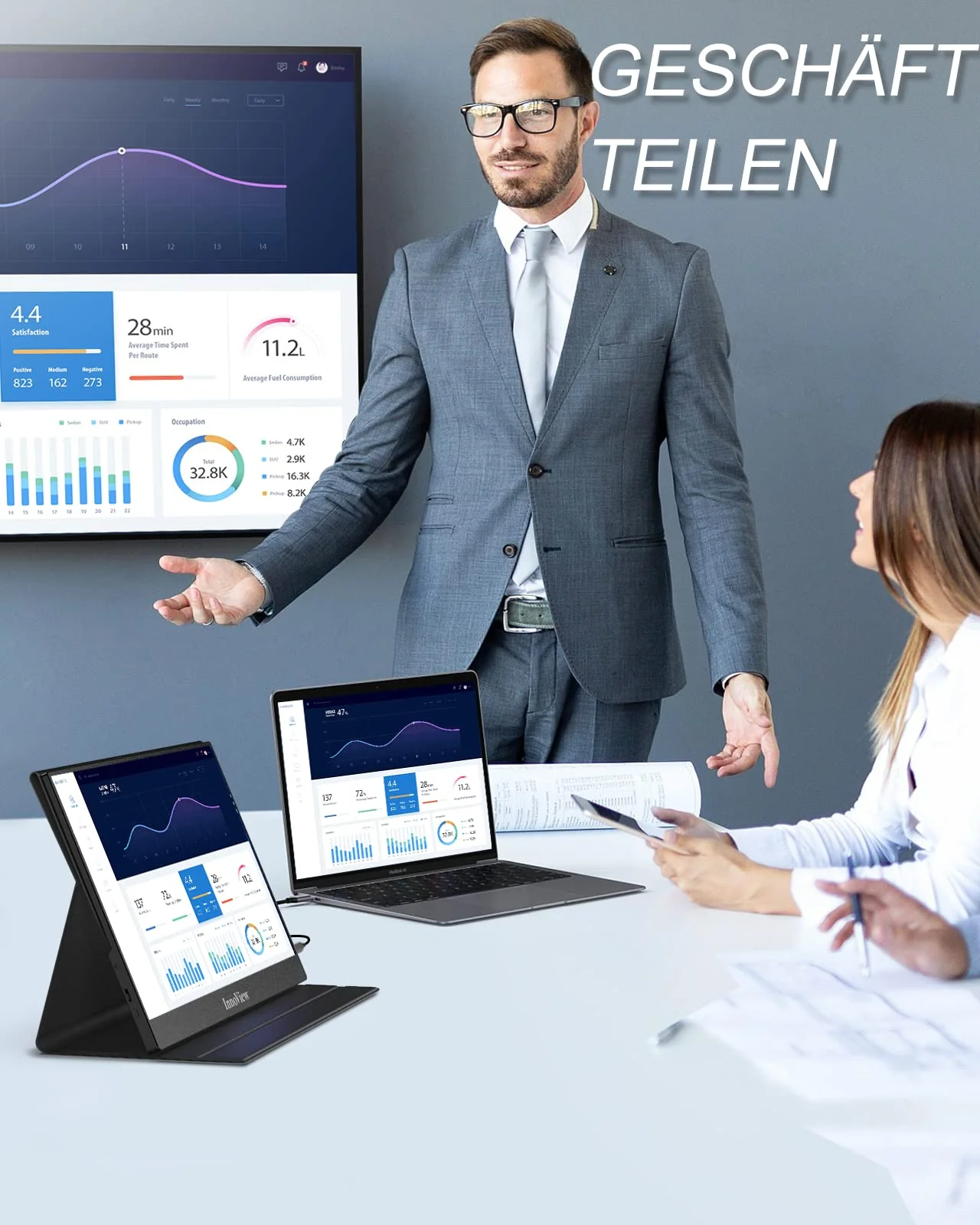 InnoView 15.6 Inch Portable Monitor. FHD 1080P HDMI USB C