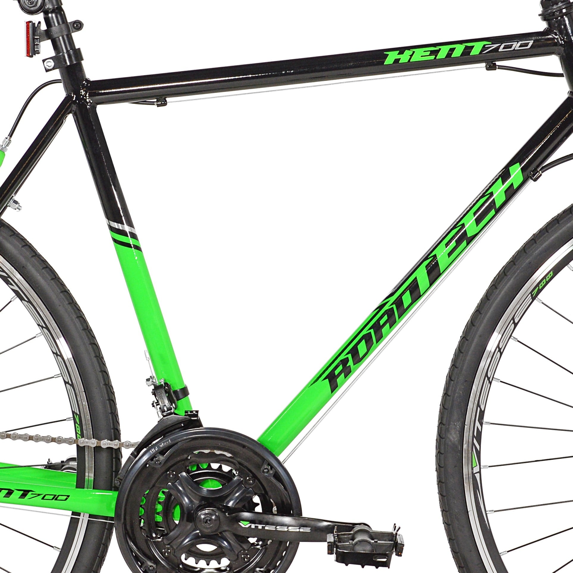 700c RoadTech Men's Bike. Black/Green