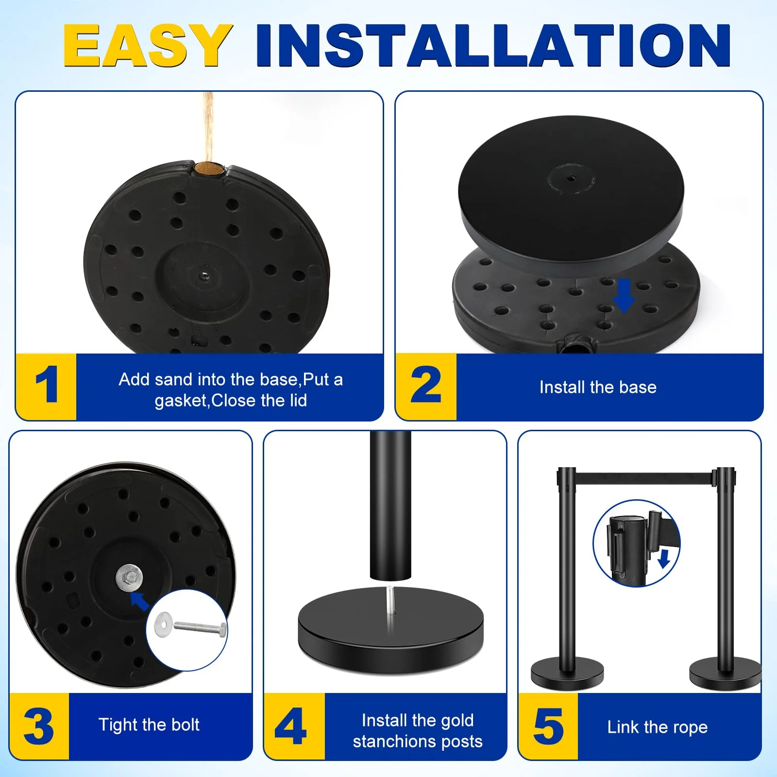 XPCARE Crowd Control Stanchion. 6 Pieces Stanchion Set