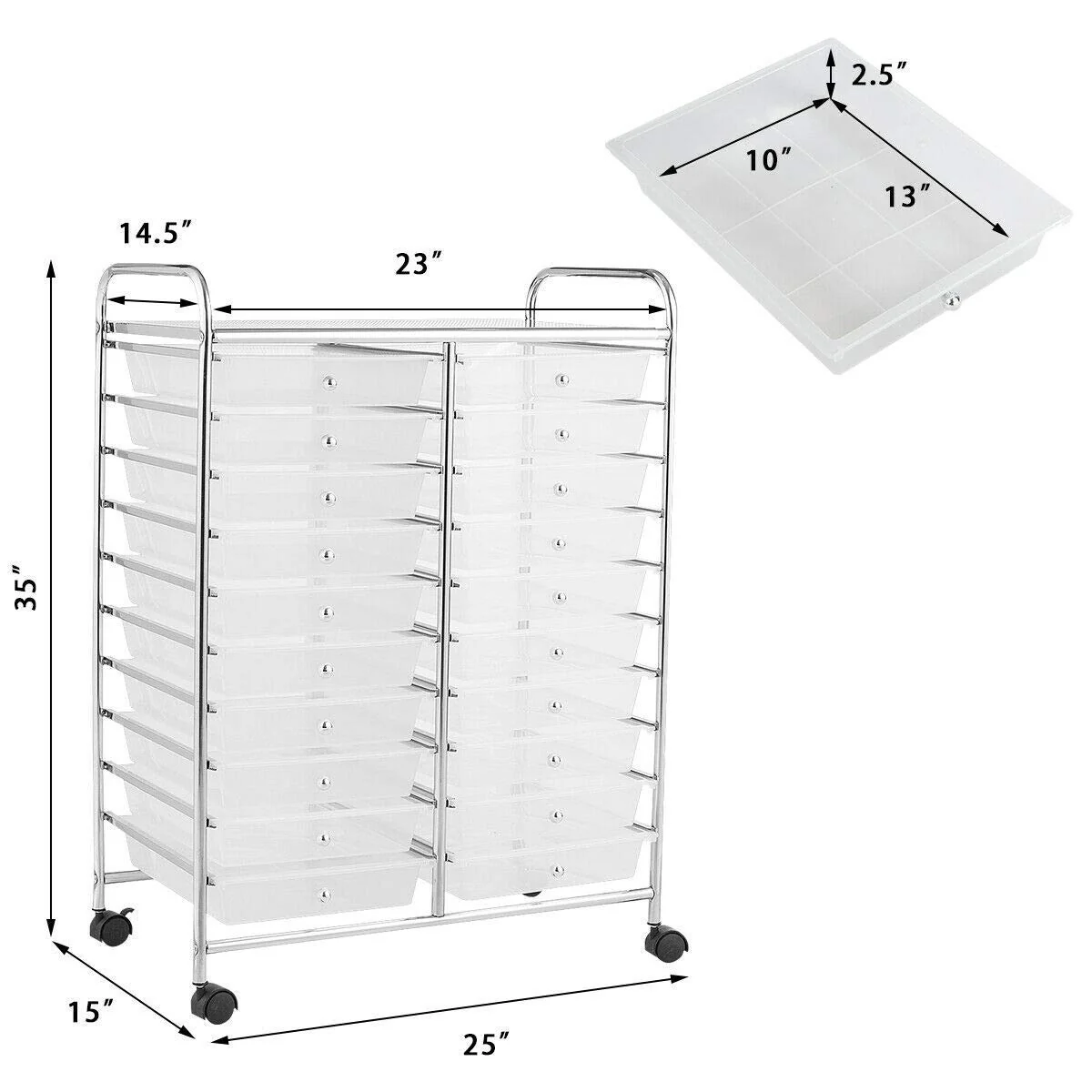 Giantex Storage Drawer Carts. 20-Drawer Organizer