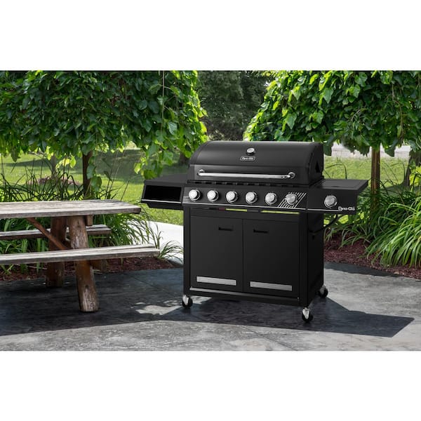 6-Burner Natural Gas Grill in Matte Black with TriVantage Multi-Functional Cooking System