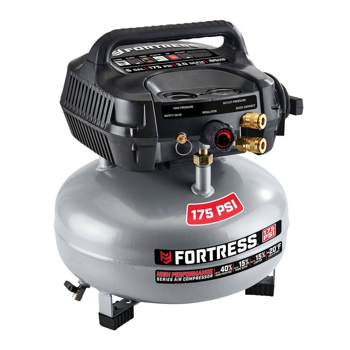 Fortress 6 Gallon, 175 PSI High Performance Hand Carry Jobsite Air Compressor 56829