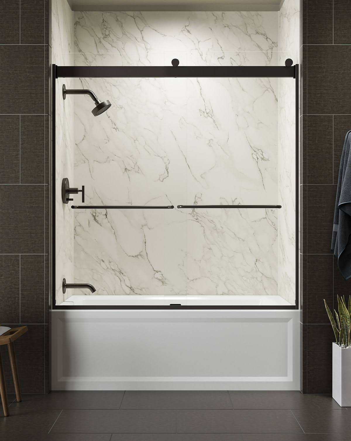 Kohler K-706004-L Levity Sliding Bath Door, 62