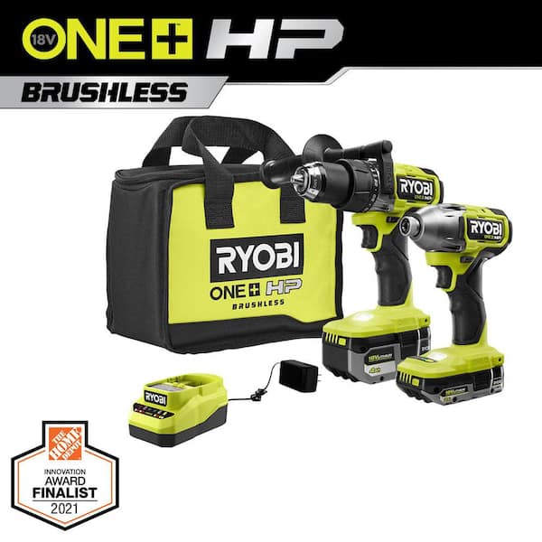 ONE+ HP 18V Brushless Cordless 1/2 in. Hammer Drill and 1/4 in 4-Mode Impact Driver Kit w/ (2) Batteries. Charger. & Bag