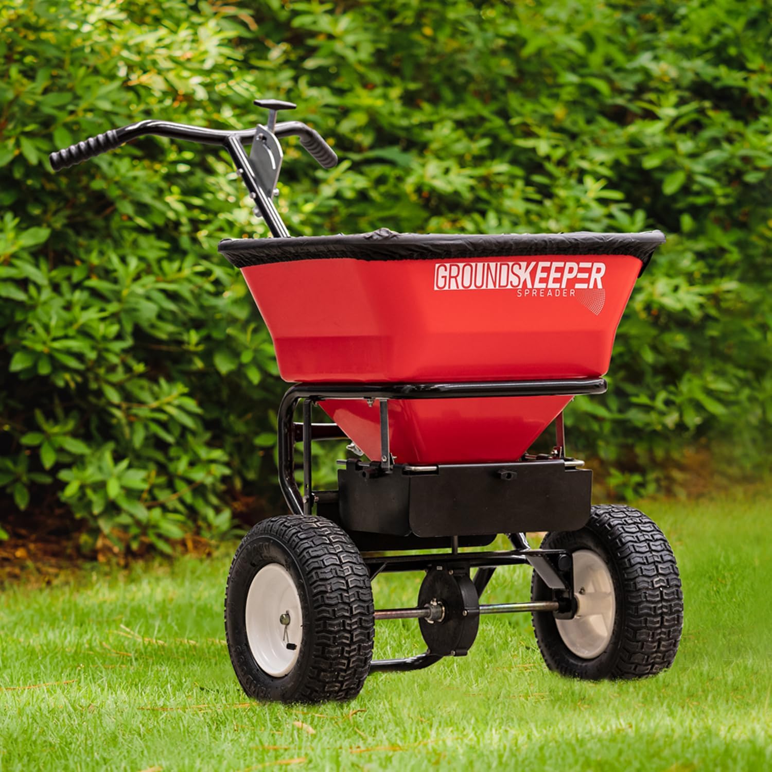 Multi-Purpose Walk Behind Push Spreader 3039632R Grounds Keeper. 100 Pound Capacity. Multi Use Tool for Grass Seed. Salt. De-Icer. Fertilizer and Seeds � Spreader