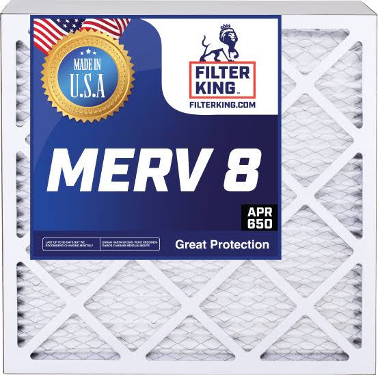 Filter King Air Filters 20x25x1 | 4-Pack | MERV 8 HVAC Pleated AC Furnace Filters | Air Purifier | Made in USA