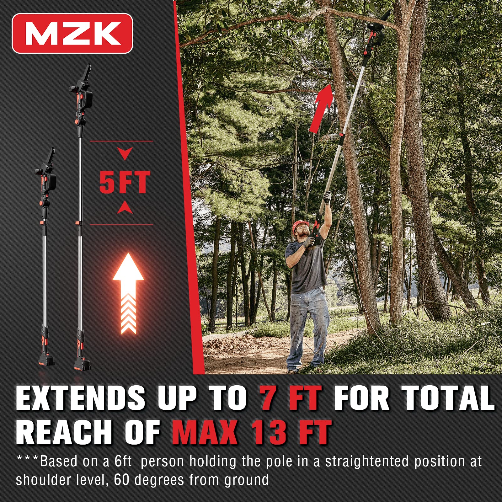 MZK 2-in-1 Cordless Pole Saw & Mini Chainsaw