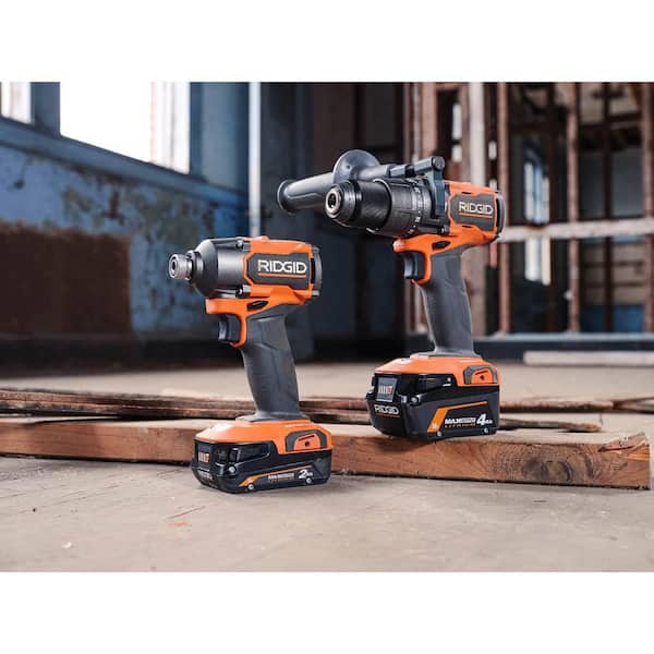 18V Brushless Cordless 2-Tool Combo Kit with Hammer Drill. Impact Driver. (3) Batteries. Charger. and Bag