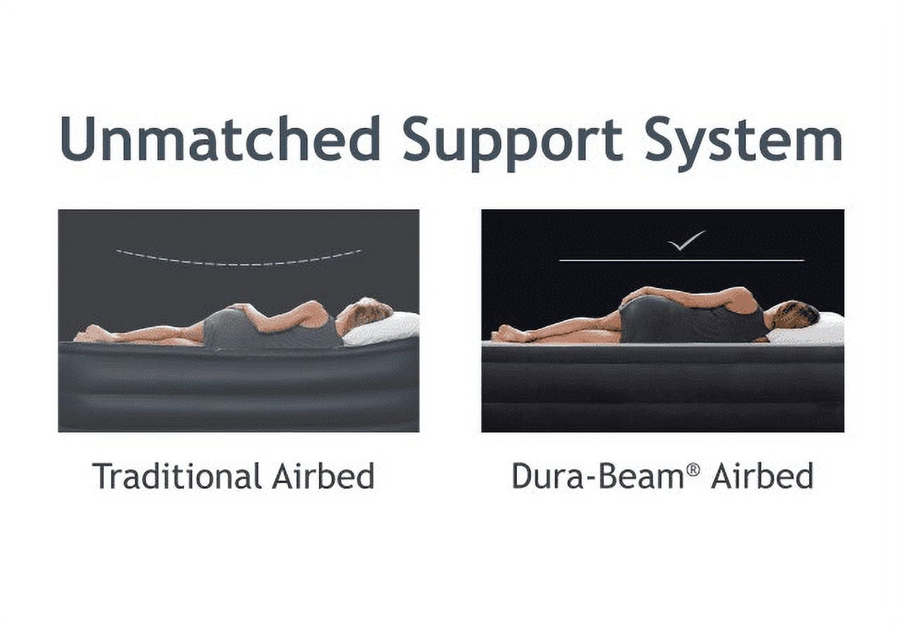 20 Dura-Beam Deluxe Raised Air Bed Mattress with Internal Pump - Queen