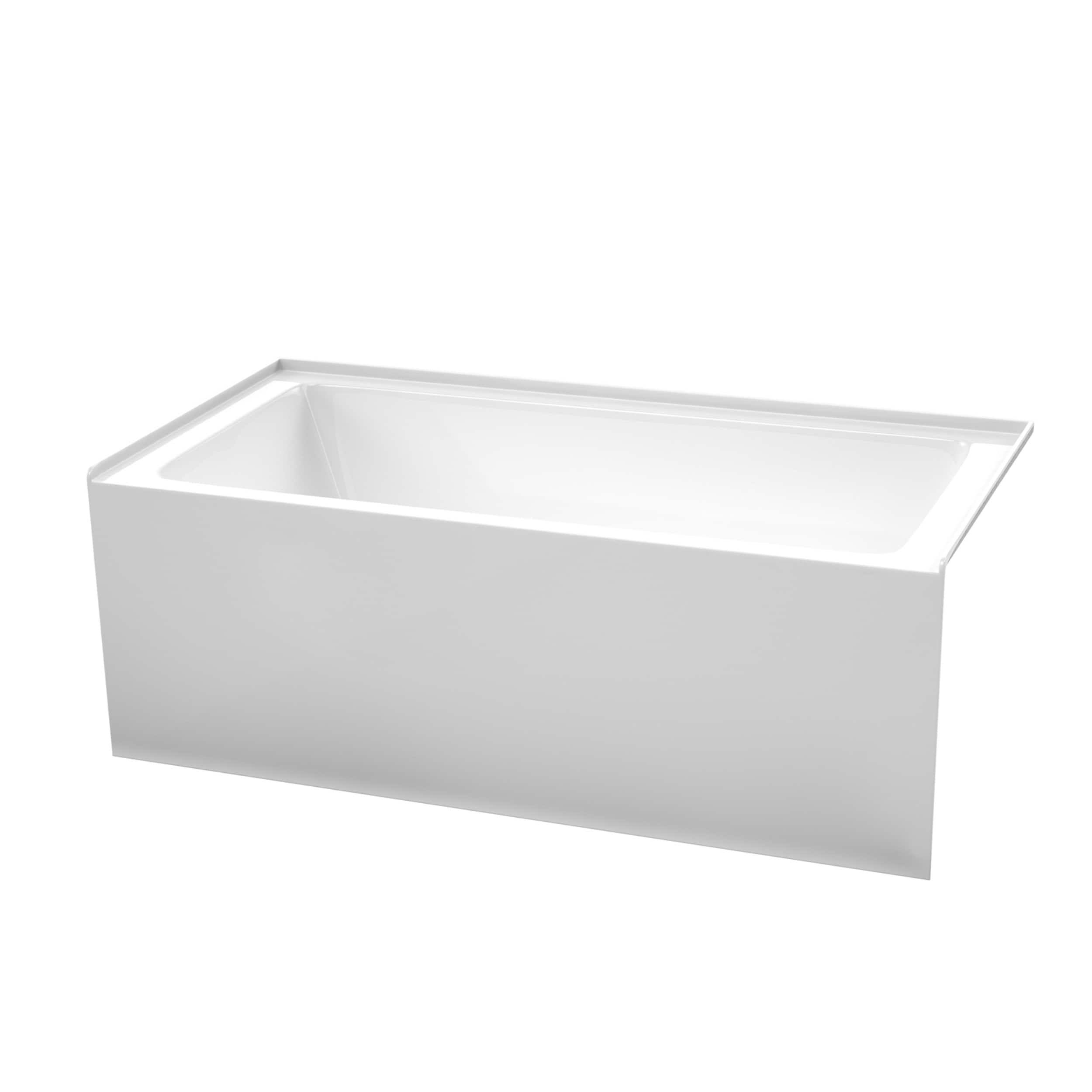 Wyndham Collection WCBTW16030RBNTRIM Grayley 60 x 30 inch Alcove Bathtub in White with Right-Hand Drain and Overflow Trim in Brushed Nickel