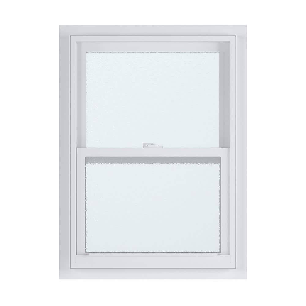 American Craftsman 23.375 in. x 35.25 in. 50 Series Low-E Argon Glass Single Hung White Vinyl Fin Window. Screen Incl