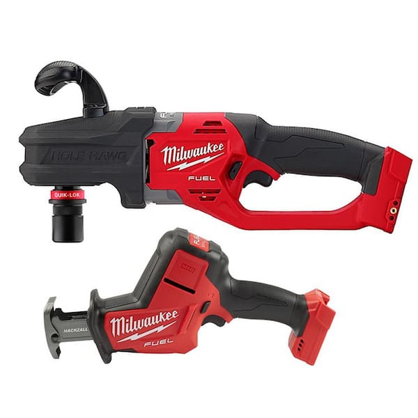 M18 FUEL 18V Lithium-Ion Brushless Cordless Hole Hawg 7/16 in. Right Angle Drill W/Quick-Lok with M18 FUEL Hackzall