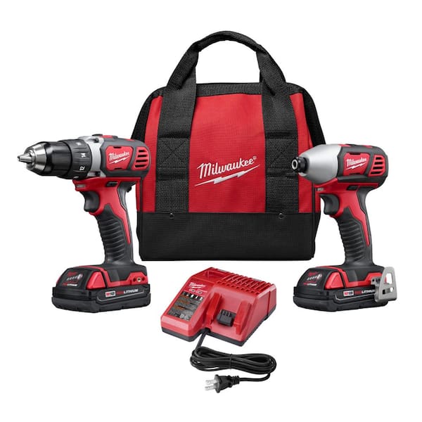 M18 18V Lithium-Ion Cordless Drill Driver/Impact Driver Combo Kit (2-Tool) W/ Two 1.5Ah Batteries. Charger Tool Bag