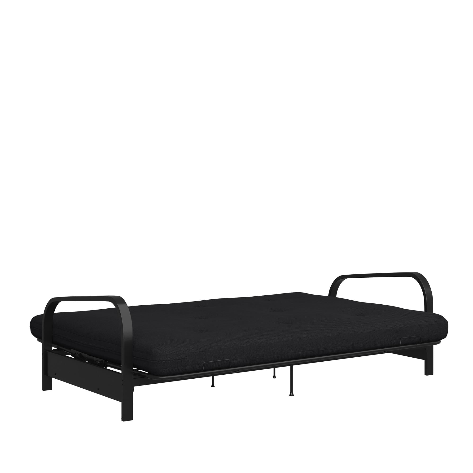 6?�? Thermobonded High Density Polyester Fill Futon Mattress. Full. Black Linen