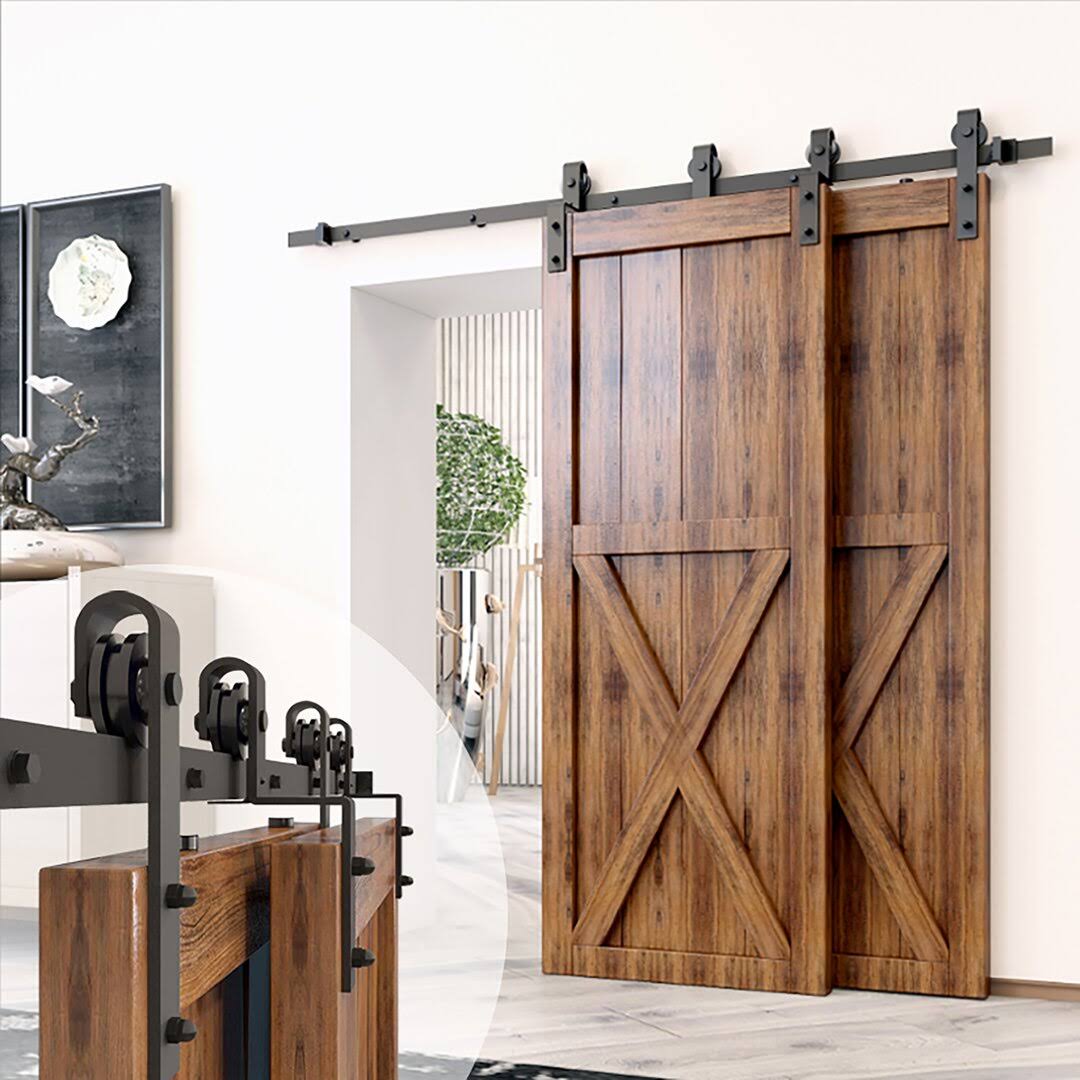 Classic Design Single Bypass Barn Door Hardware Kit Homacer Track Length: 48