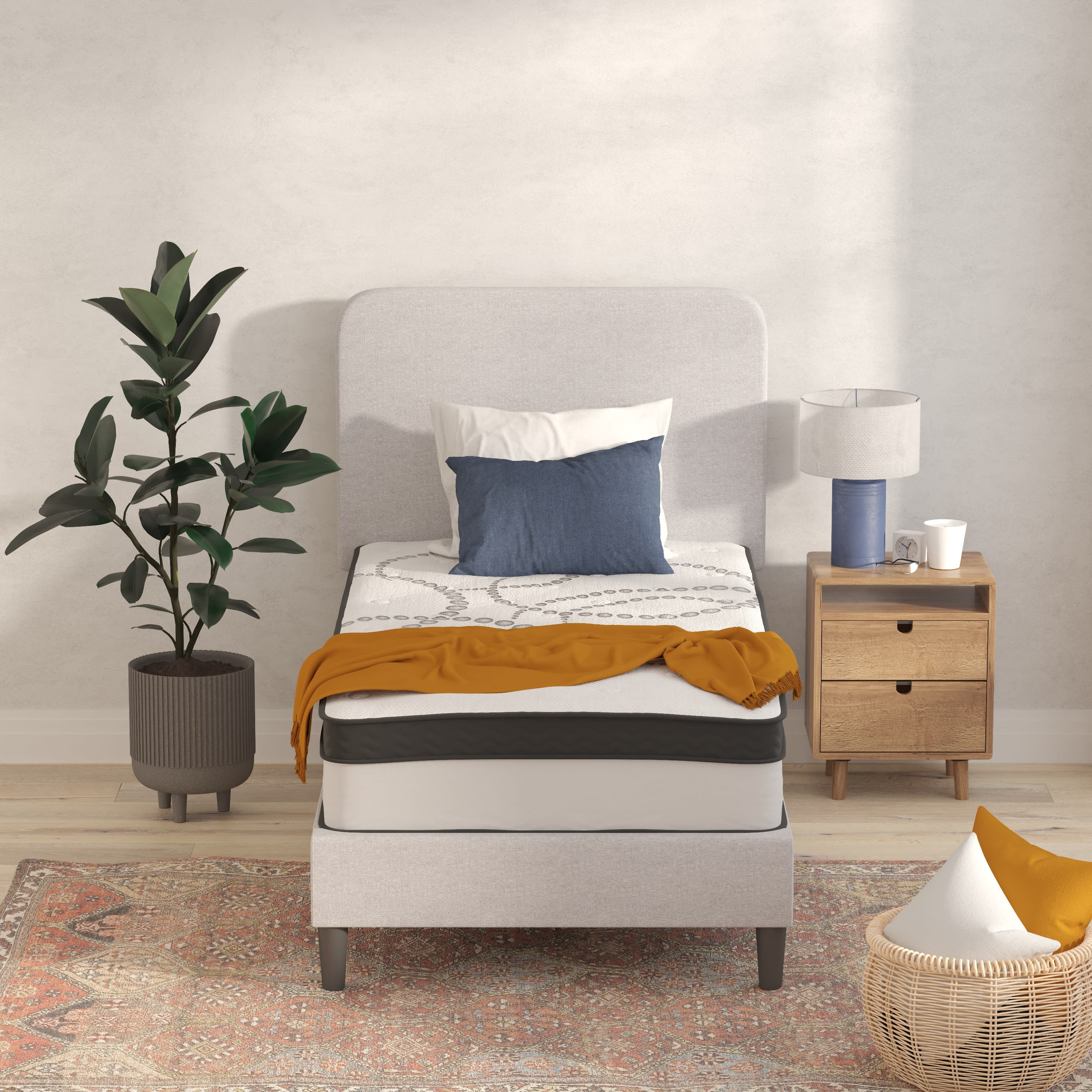 Furniture Capri Comfortable Sleep 12 Medium Tight Top Hybrid Pocket Spring Mattress. Twin