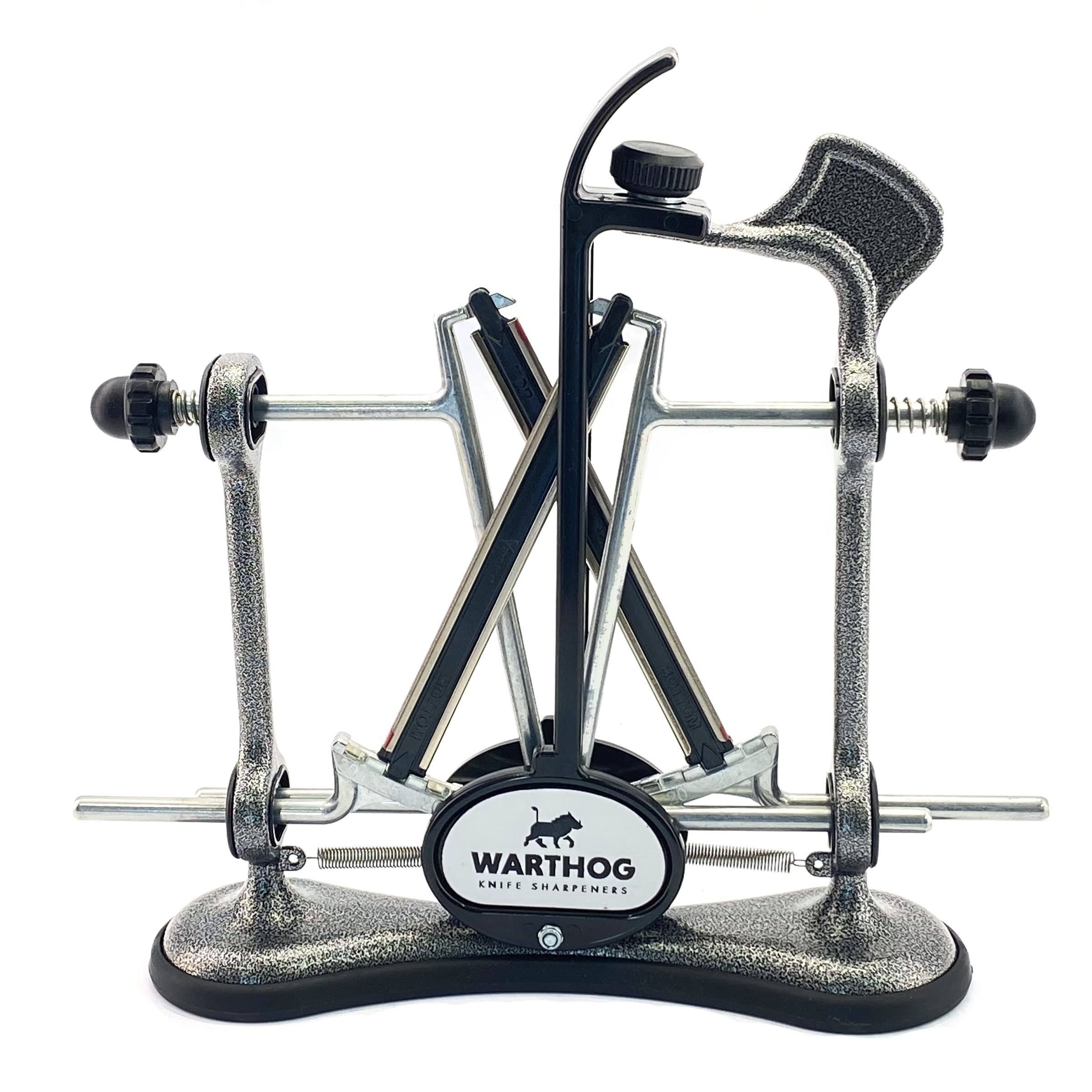 Warthog V-Sharp A4 Knife Sharpeners, 325 Grit Diamond Rods with Adjustable Angles, Professional Knife Sharpener System, Metal Frame Construction,