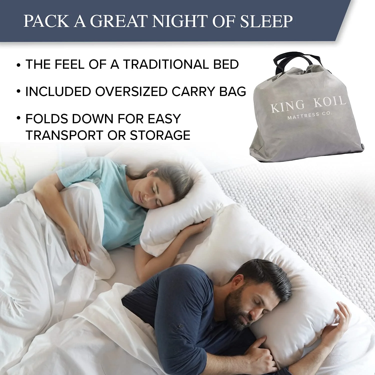 King Koil Pillow Top Plush Queen Air Mattress With Pump