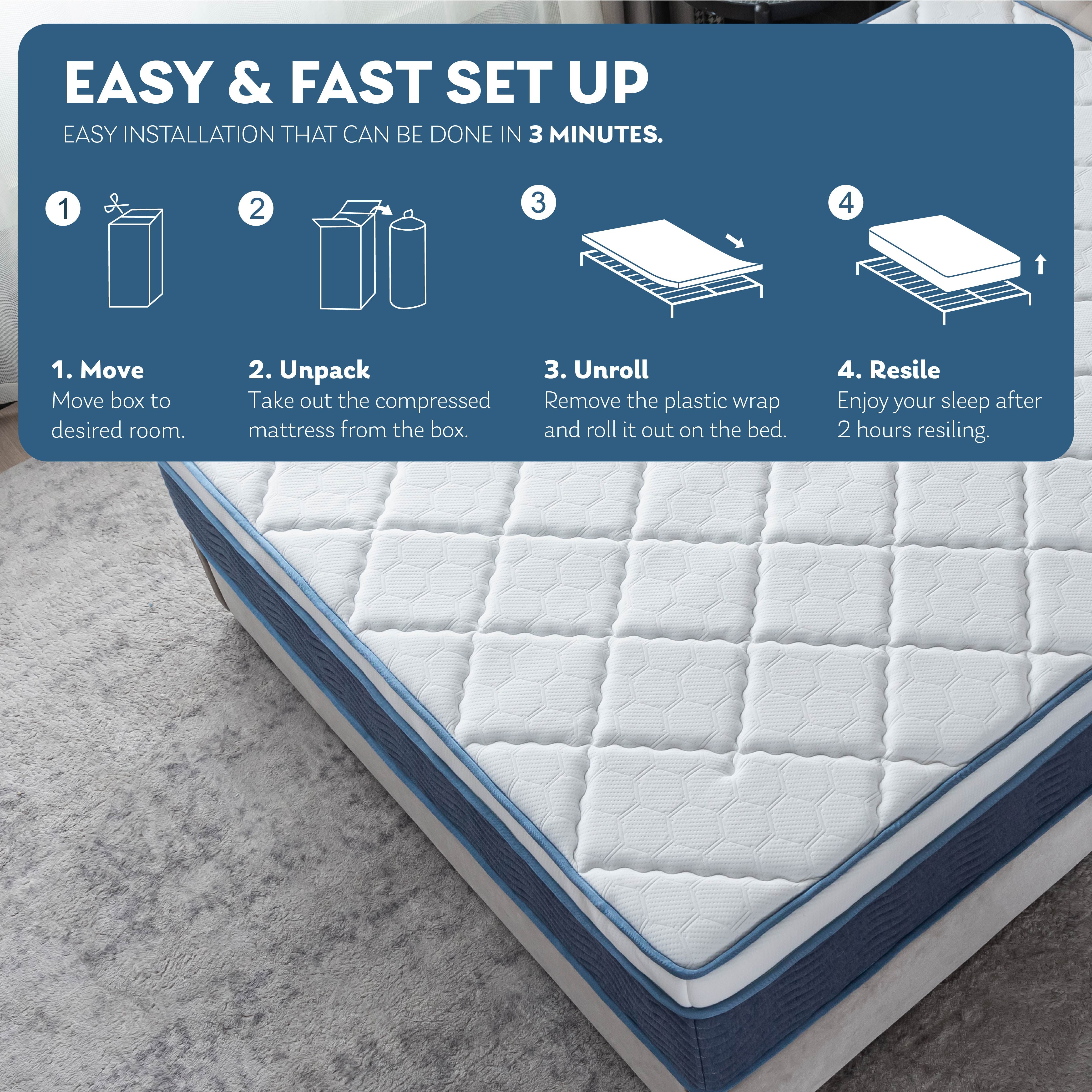 13 Hybrid of Gel Memory Foam and Pocket Spring Mattress. King