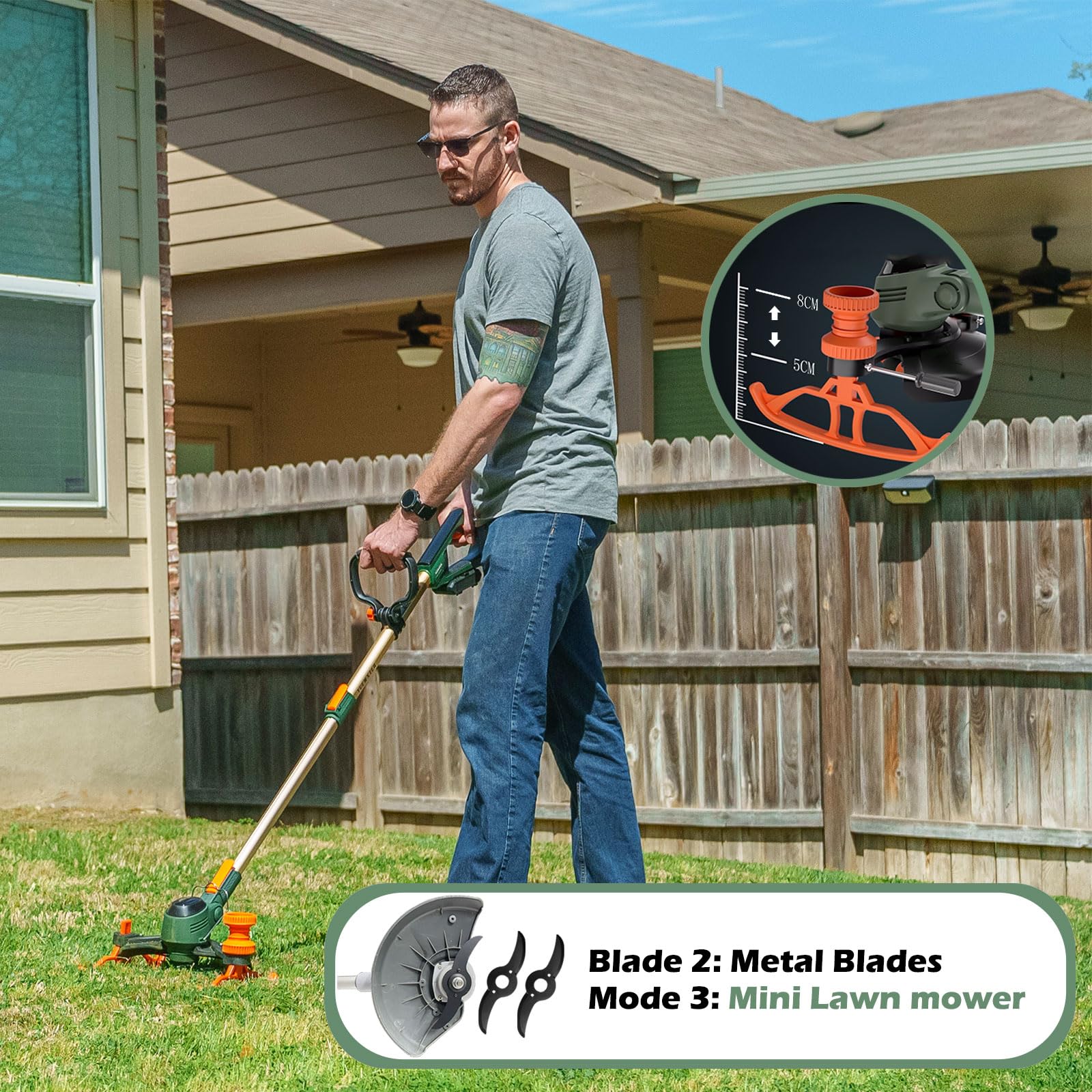 YUEWXTER Electric Weed Wacker. 4-in-1 Grass Trimmer