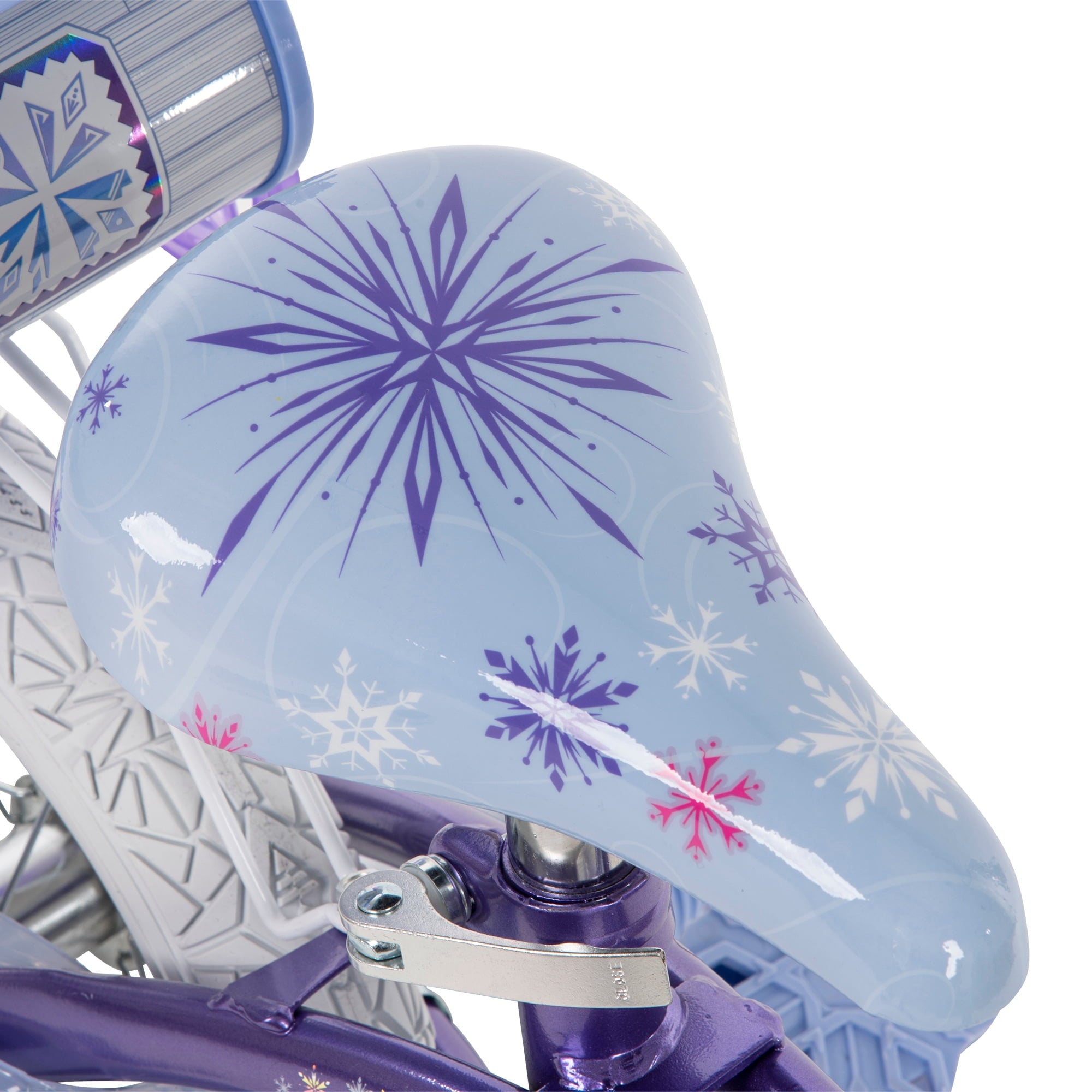 Frozen Bike with Doll Carrier Sleigh for Girl's. 12 In.. White and Purple by Huffy