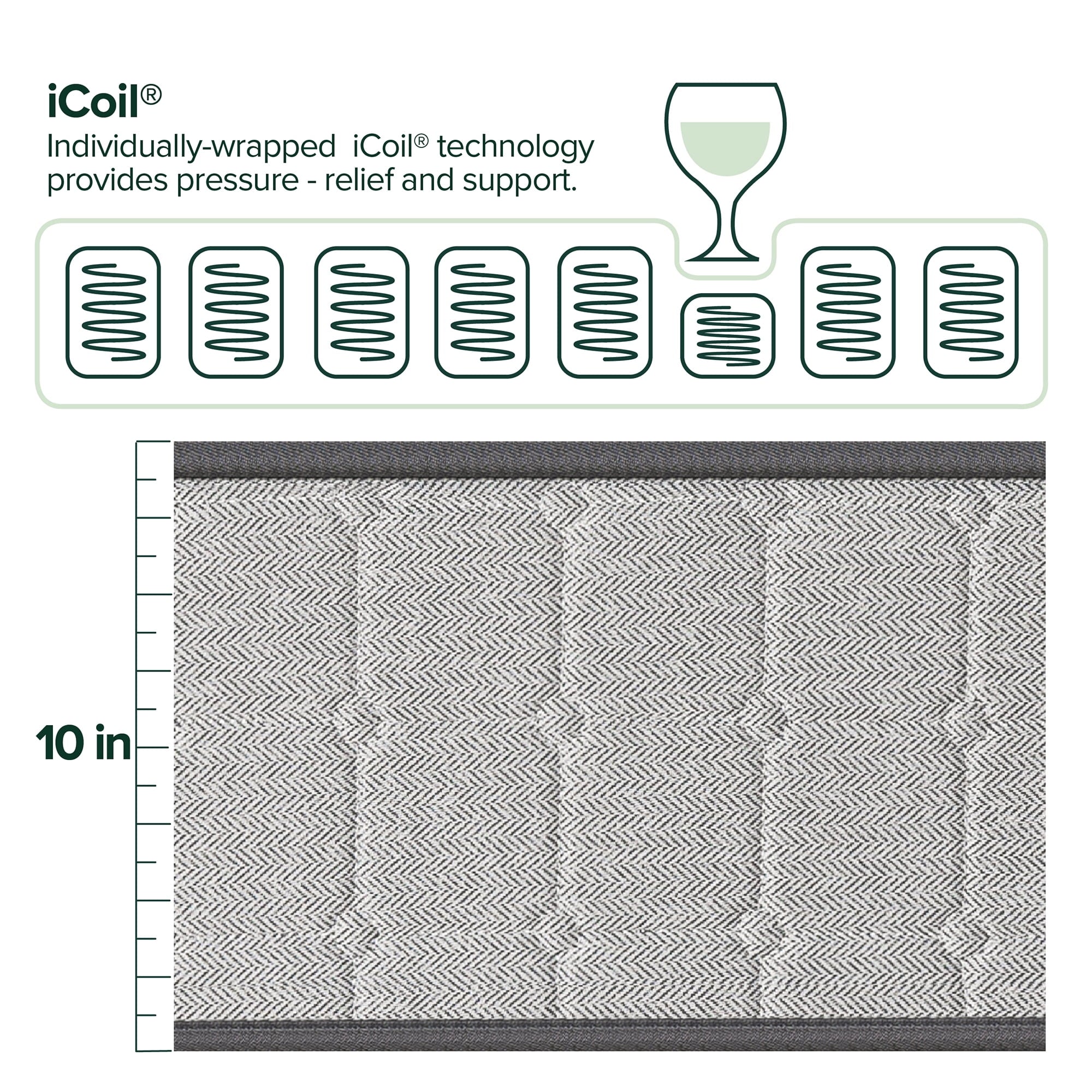 Comfort Support 10�� Hybrid of Cooling Gel Memory Foam and Pocket Spring Mattress. Full