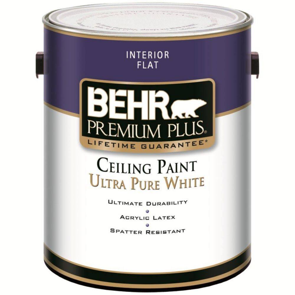 BEHR Premium Plus 1 gal. Ultra Pure White Ceiling Flat Interior Paint