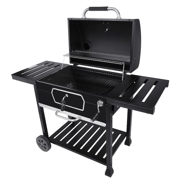 Deluxe 30 in. Charcoal Grill. BBQ Smoker Picnic Camping Patio Backyard Cooking. Black