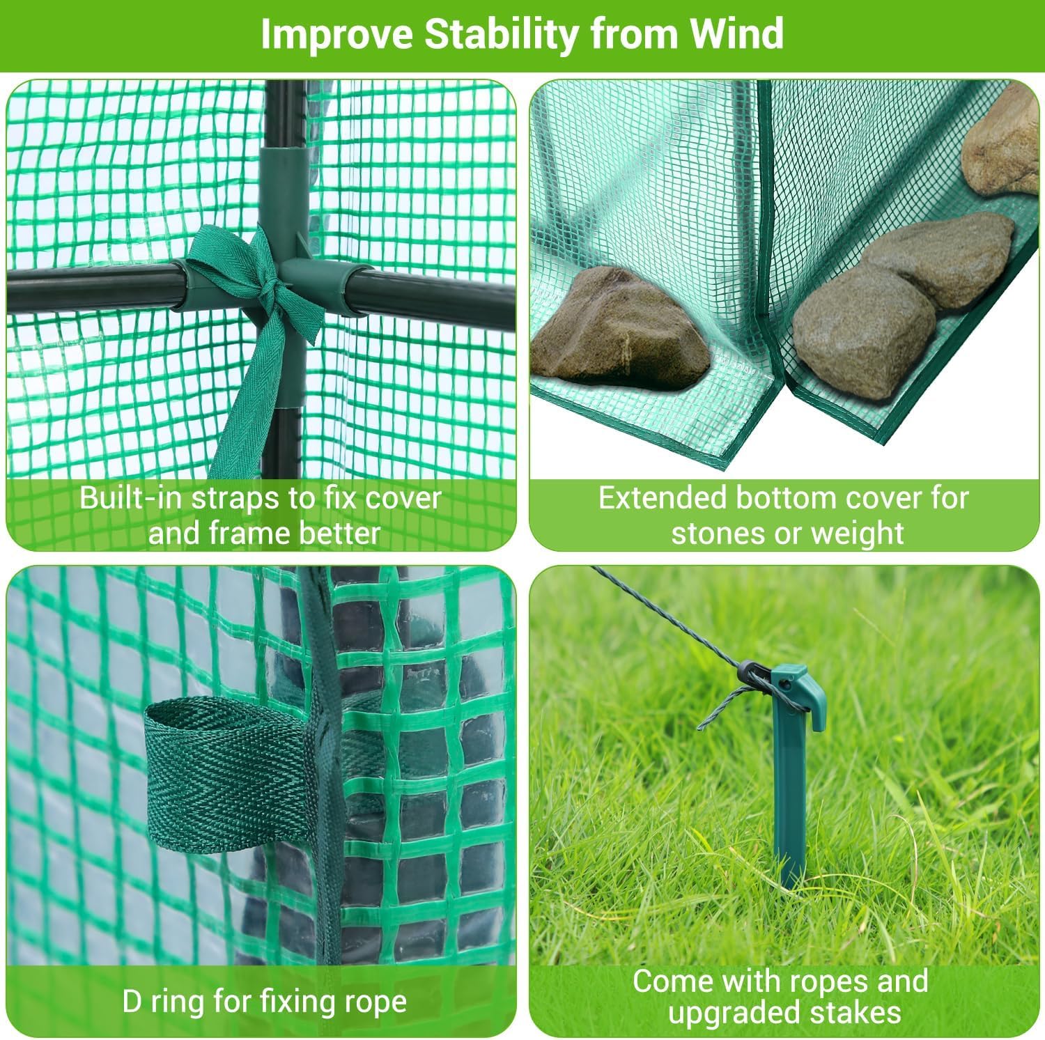 Ohuhu Greenhouse for Outdoors with Screen Windows