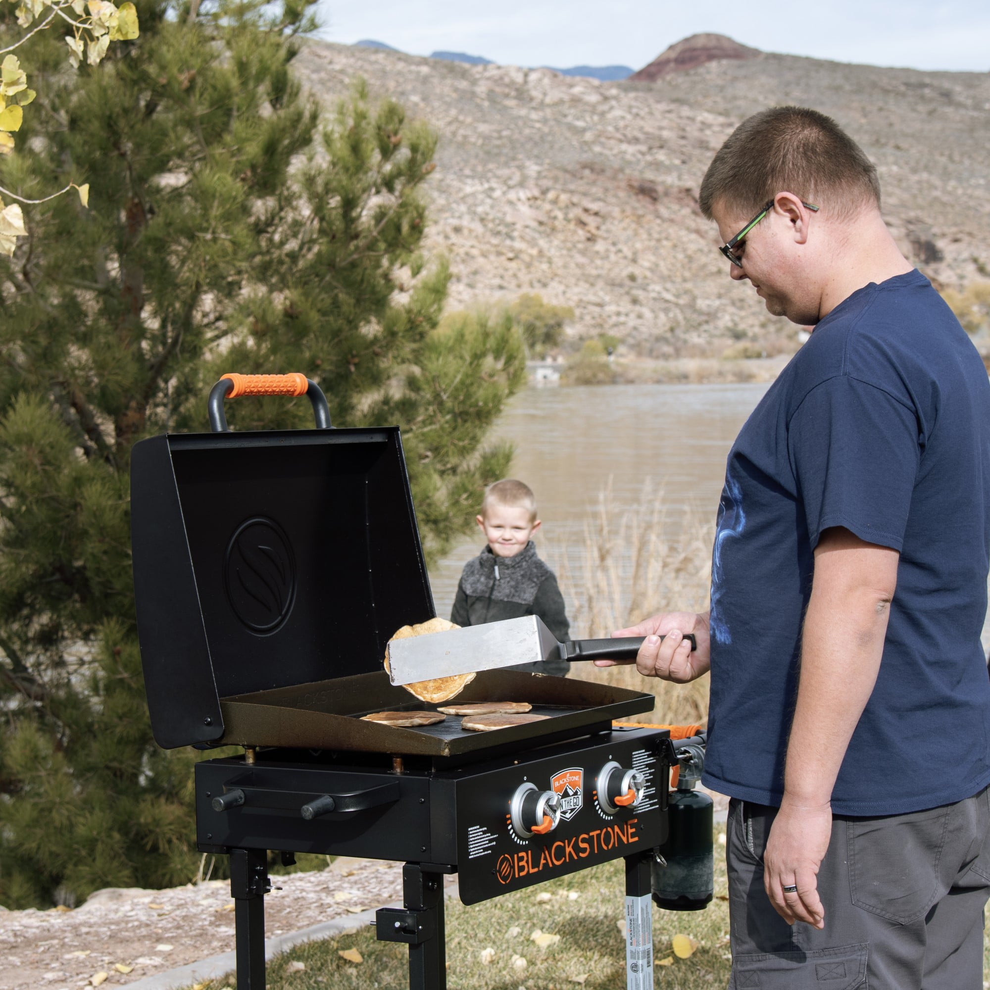 On The Go 2-Burner 22 Cart Griddle with Folding Legs