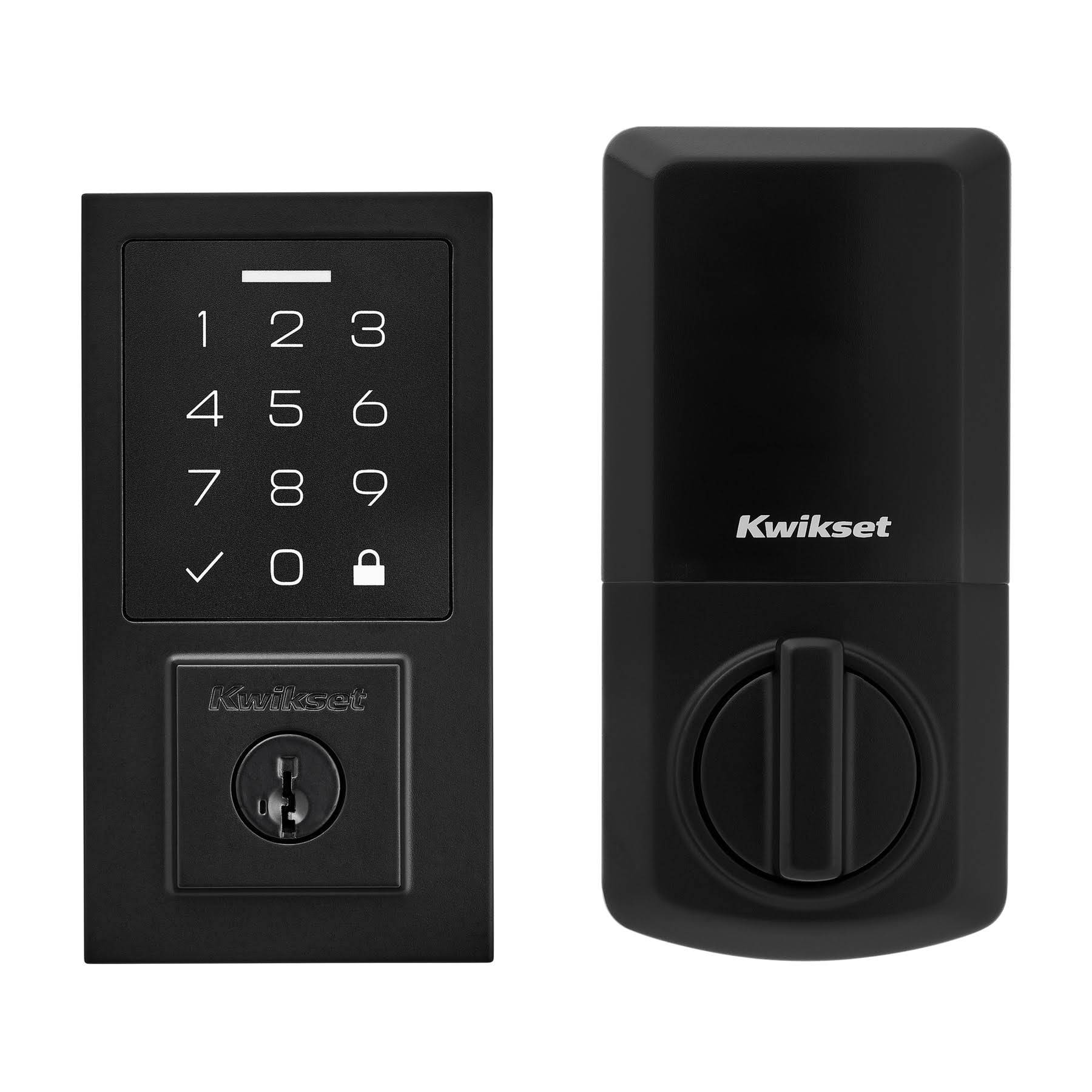 Kwikset SmartCode 270 Contemporary Matte Black Touchpad Single Cylinder Electronic Deadbolt