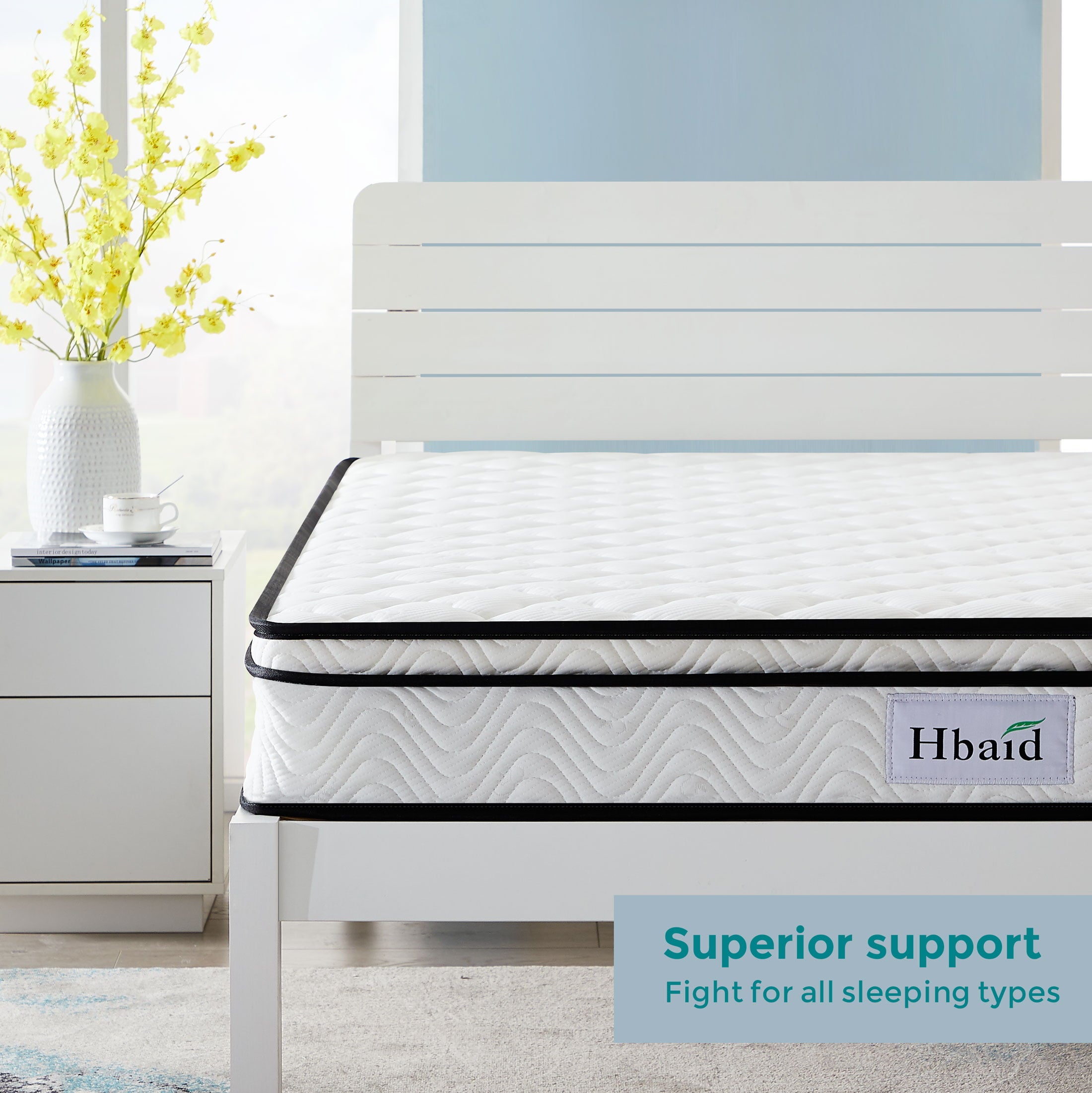 8 Inch. Gel Memory Foam Mattress Hybrid Mattresses in a Box. Twin Mattress